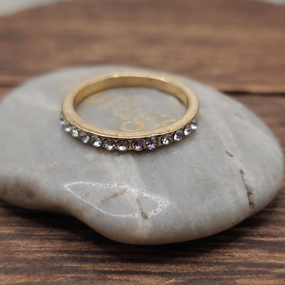 Size 7 vermeil R535 crystal‎ bar ring